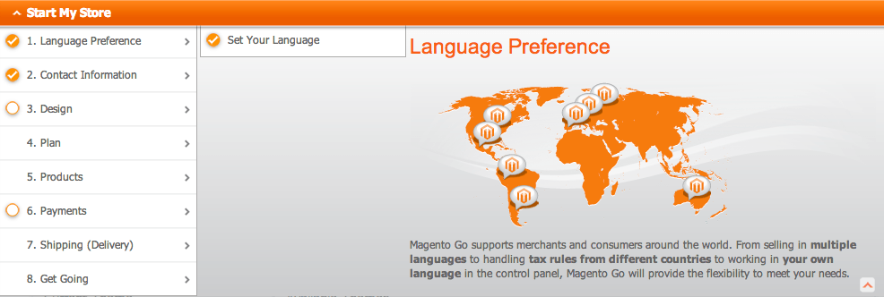 Magento GO Spracheinstellungen
