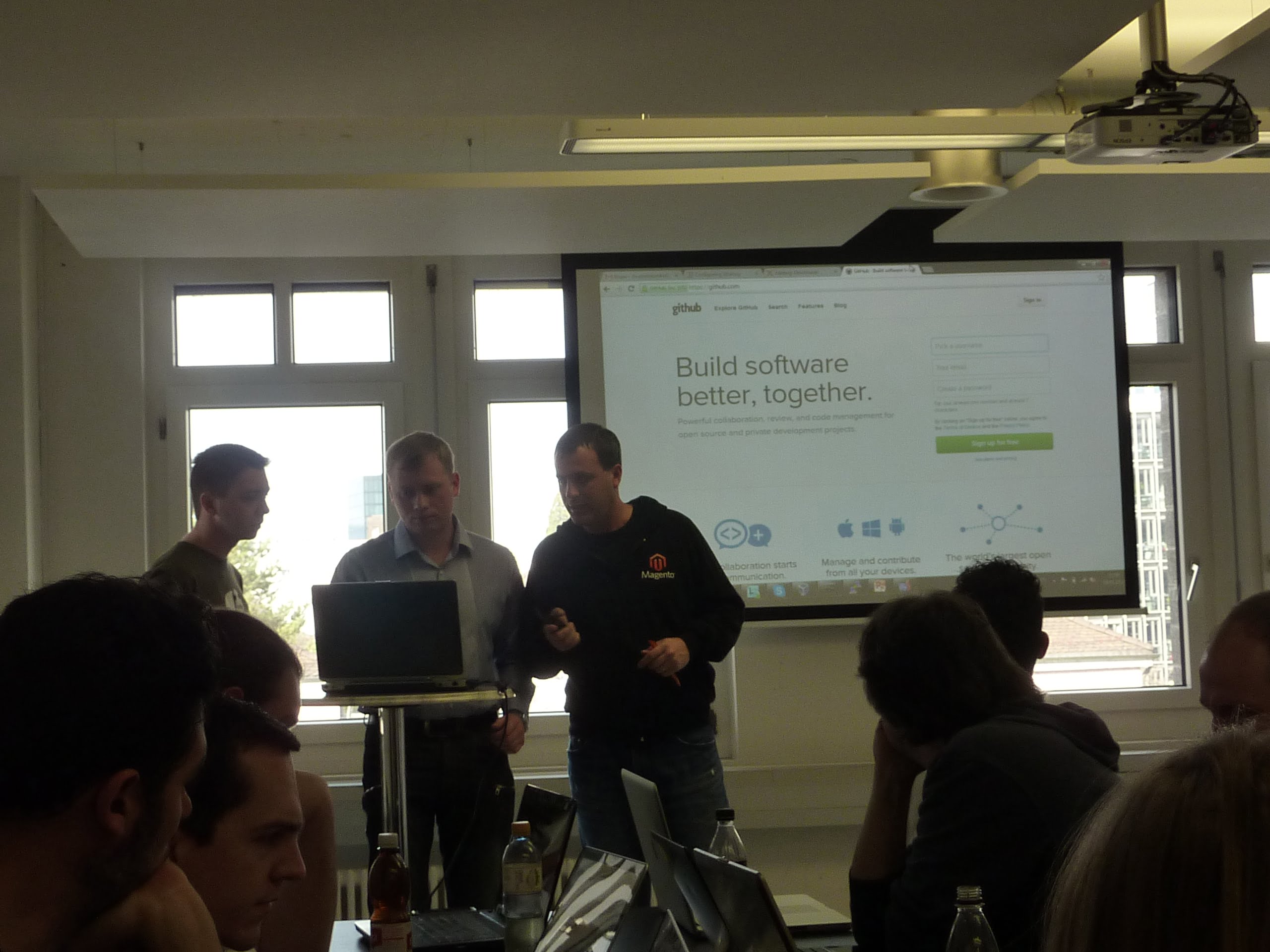 Baruch with Dima and another Magento core developer